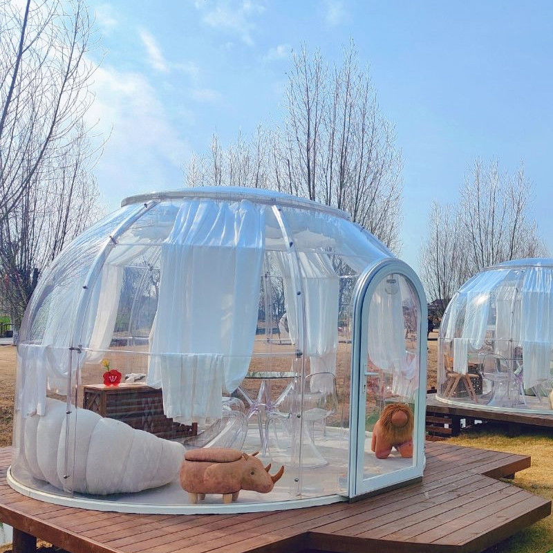 3m x 2.3m Clear Dome House Igloo Bubble Tent با مهمانی ها و رویدادها