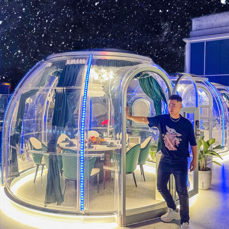 3m x 2.3m Clear Dome House Igloo Bubble Tent با مهمانی ها و رویدادها