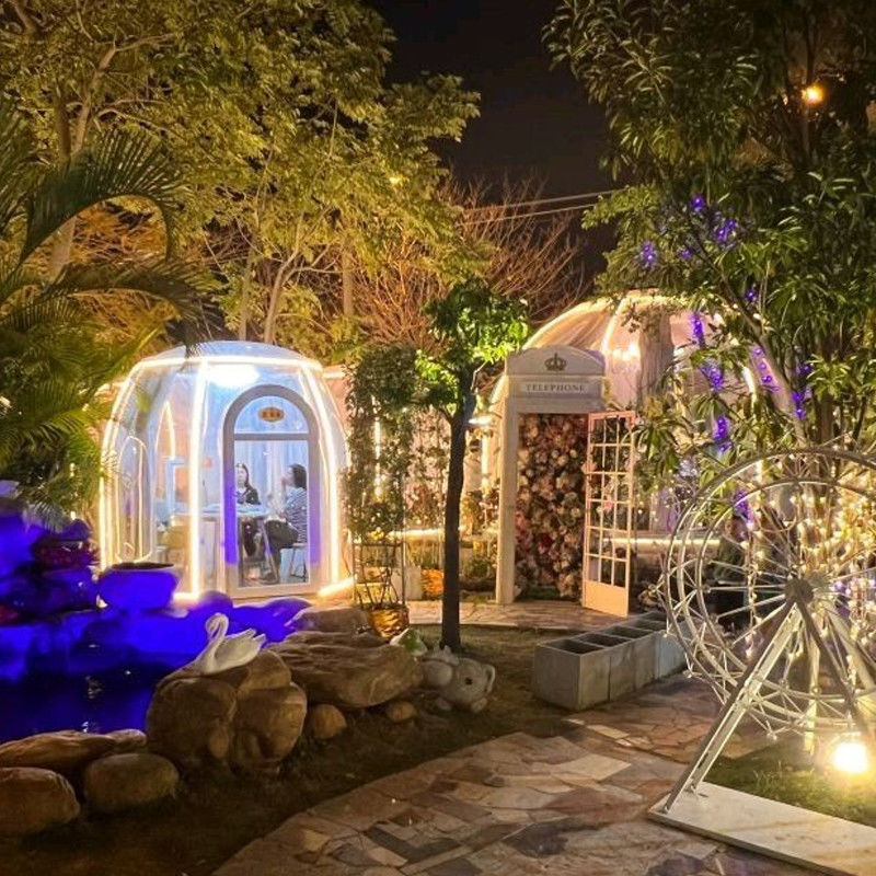 6m ژئودزيك PC شفاف گنبد مقاومت UV 99.9% گنبد خانه برای مهمانی و رویدادها